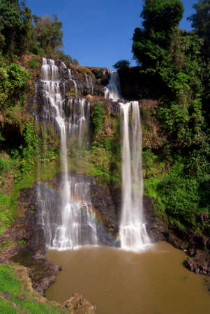 Long strips of Tad Yeung waterfalls, Laosの写真素材