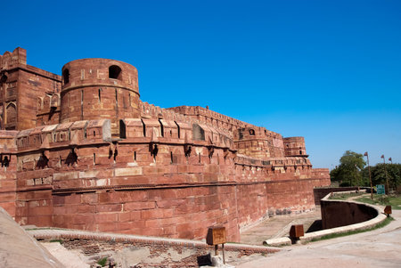 The Agra Fort is known as the Red Fort because it was build of the red sandstone.の写真素材