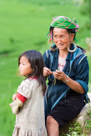 SAPA, VIETNAM â JULY 6: Hill tribal people at their leisure on July 6 2009 in Sapa, Vietnam.  のeditorial素材