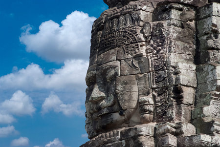 Angkor Thom, Bayon, Cambodiaの写真素材