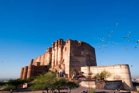 General view of the Mehrangarh Fort in Jodhpur, Indiaのeditorial素材