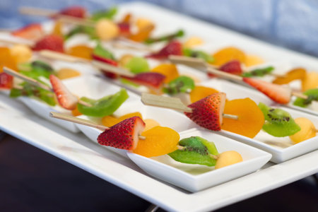 Delicious canapÃ© platterの写真素材