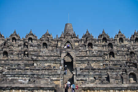 Close up of the niches at Borobudur Templeのeditorial素材
