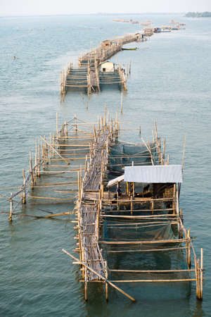 Fish farming in Thailand, aquacultureの写真素材