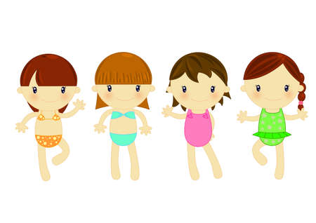 girly beach wear modelsの写真素材