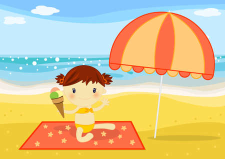 girl with icecreamの写真素材