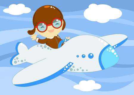 Child in Planeの写真素材