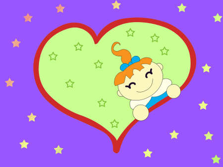 new born baby girl frameの写真素材