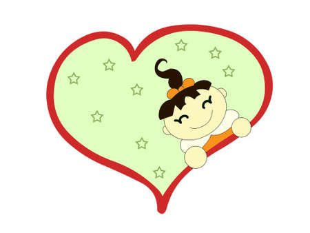 new born baby girl frameの写真素材