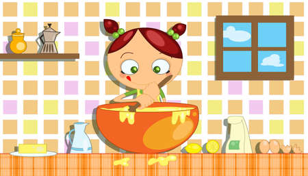 girl cookの写真素材