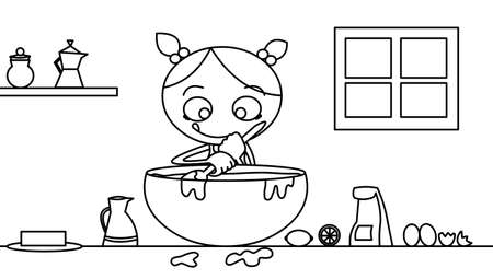 girl cookの写真素材