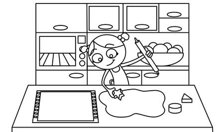 girl cookの写真素材