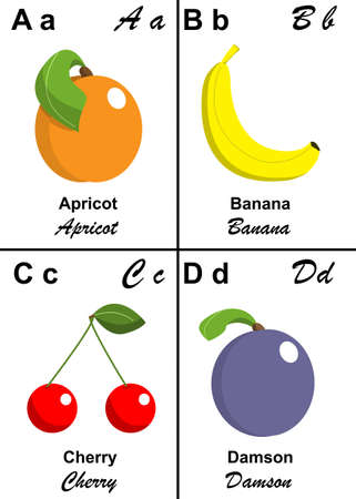 alphabet whit fruitの写真素材