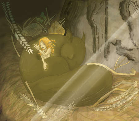 fairy and squirrelの写真素材