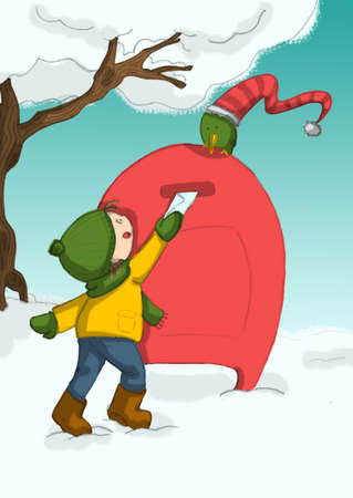 Christmas letterの写真素材