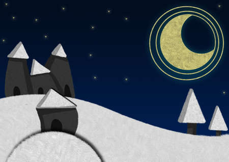 Christmas night cardの写真素材