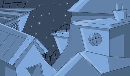 town at nightの写真素材