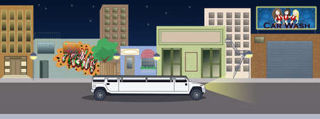 hammer limousine on the roadの写真素材