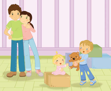 Family movingの写真素材