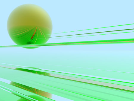 Parallel lines over a very simple landscape. Metaphor for the importance that good communication strategies have in todays worldの写真素材