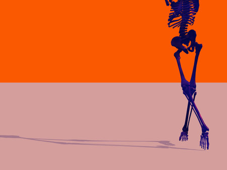 skeleton dancing in a slightly strange settingの写真素材