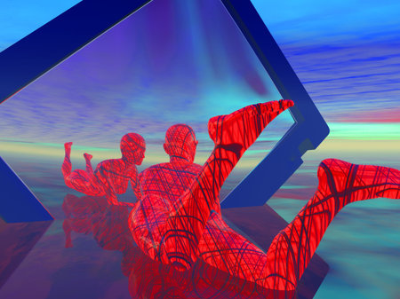 atmosphericreflections in a discarded computer monitor