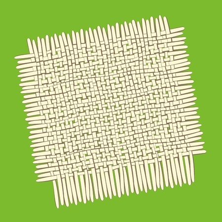 Perfect square bamboo mat for eating background Vector illustration.のイラスト素材