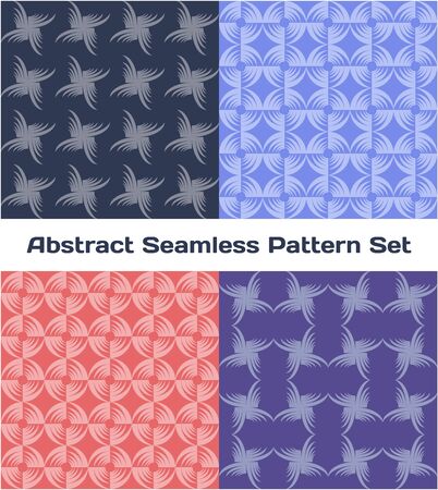 Abstract seamless color pattern set. Vector illustrationのイラスト素材