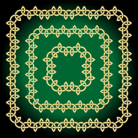 Vector celtic patterns and parts. Golden elements of ethnic ornament. Geometric designのイラスト素材