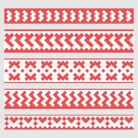 Patterns based on Khanty-Mansi Siberian folk ornaments set