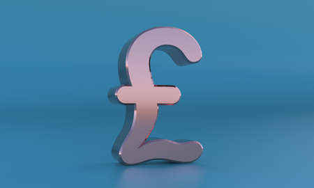 Golden pound sterling sign. 3D currency symbol, currency icon. 3d renderingの写真素材