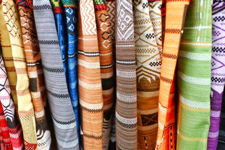 Colorful striped fabric There are many colors to choose fromの写真素材