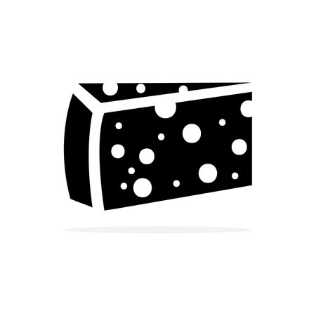 Cheese icon on white background. Vector illustration, flat design.のイラスト素材