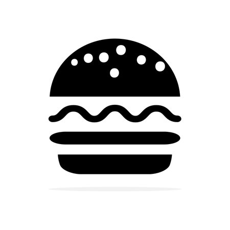 Burger icon on white background. Vector illustration for web design.のイラスト素材