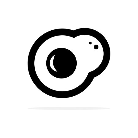 Fried egg icon. Simple illustration of fried egg vector icon for webのイラスト素材