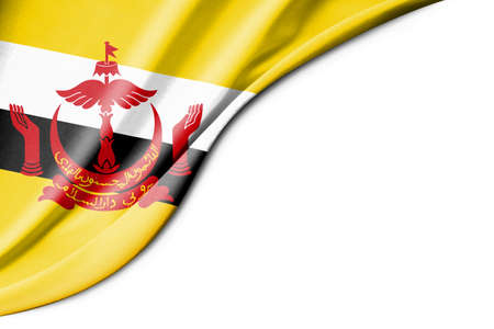 Brunei flag. 3d illustration. with white background space for text. Close-up view.の写真素材