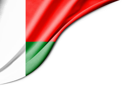 Madagascar flag. 3d illustration. with white background space for text. Close-up view.の写真素材