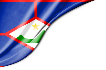 Sint Eustatius flag. 3d illustration. with white background space for text. Close-up view.の写真素材