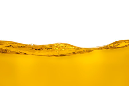 <p>orange juice is isolated on white background. healthy fresh drink and natural waves. close up view.</p>の写真素材