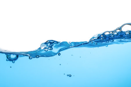 Abstract illustration Clear water surface with ripples and bubbles. beautiful white background.の写真素材