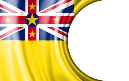 Abstract illustration, Niue flag with a semi-circular area White background for text or images.の写真素材