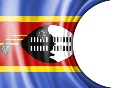 Abstract illustration, Eswatini flag with a semi-circular area White background for text or images.の写真素材