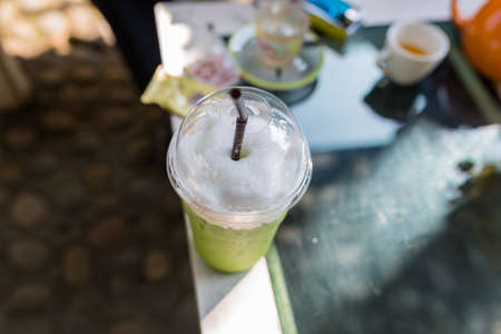 my holiday with green teaの写真素材