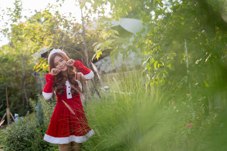 This year she say happy new yearsの写真素材