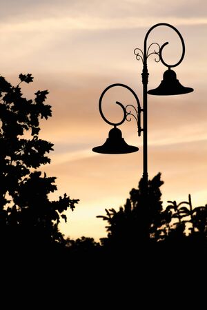 circuit of lantern on the sky backgroundの写真素材