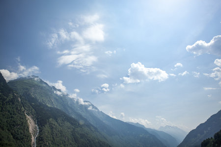 amazing view of european alpine mountains;の写真素材