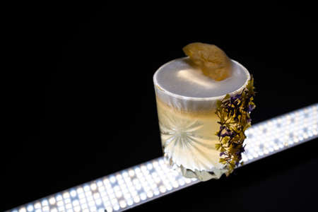 Margarita pineapple cocktail drink in glassの写真素材
