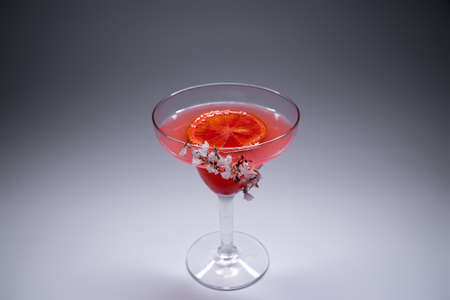 hemingway daiquiri cocktail drink with grapefruit in glass on white backgroundの写真素材
