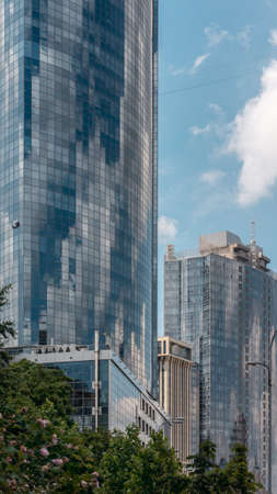 modern architecture business center skyscraper, Kyiv, Kiev, Parus, Aloftの写真素材