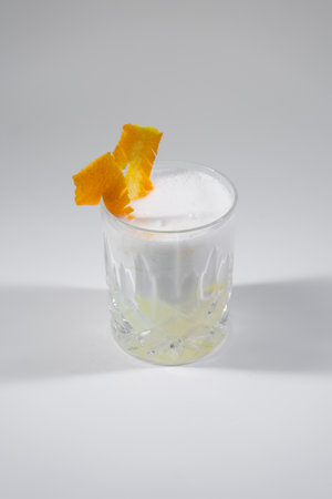 sour cocktail gin fizz or whiskey, tequila and pisco isolatedの写真素材